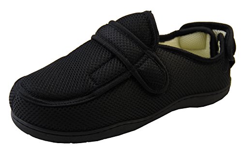 Zapatillas ortopédicas Footwear Studio con velcro ajustable para hombres, color Negro, talla 37/38 EU