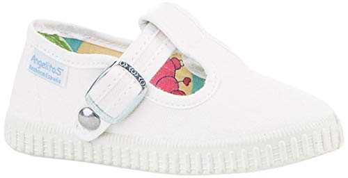 Zapatillas Pepito de Lona para Niños, Angelitos mod.122, Calzado infantil Made in Spain, Garantia de Calidad. (22, Blanco)