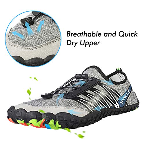 Zapatos acuáticos Hombres Mujeres,Camfosy Zapatillas Deportivas Piscina Playa de Agua con Calcetines de Suela Antideslizante Aqua Gym Yoga para niños Proctection Verano Negro