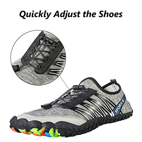 Zapatos acuáticos Hombres Mujeres,Camfosy Zapatillas Deportivas Piscina Playa de Agua con Calcetines de Suela Antideslizante Aqua Gym Yoga para niños Proctection Verano Negro