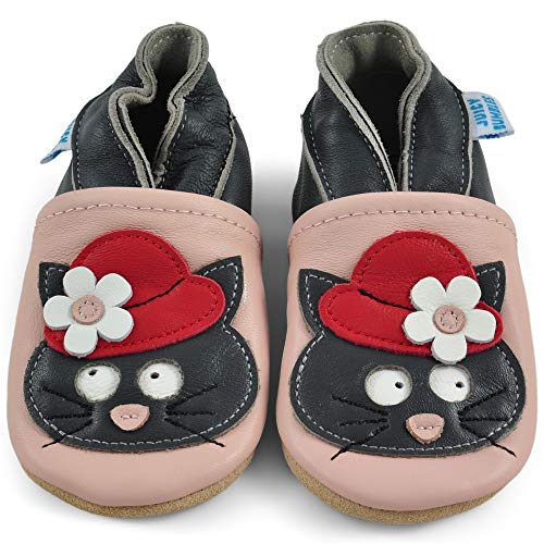 Zapatos Bebe Niña - Zapatillas Niña - Patucos Primeros Pasos - Gato Negro 12-18 Meses