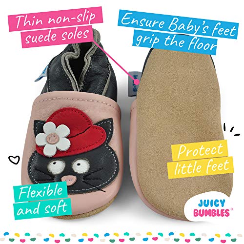 Zapatos Bebe Niña - Zapatillas Niña - Patucos Primeros Pasos - Gato Negro 12-18 Meses