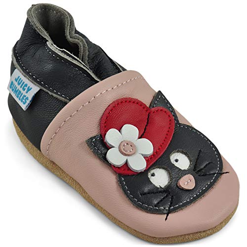 Zapatos Bebe Niña - Zapatillas Niña - Patucos Primeros Pasos - Gato Negro 12-18 Meses