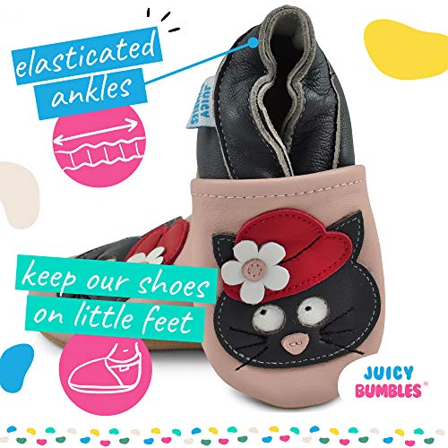 Zapatos Bebe Niña - Zapatillas Niña - Patucos Primeros Pasos - Gato Negro 12-18 Meses