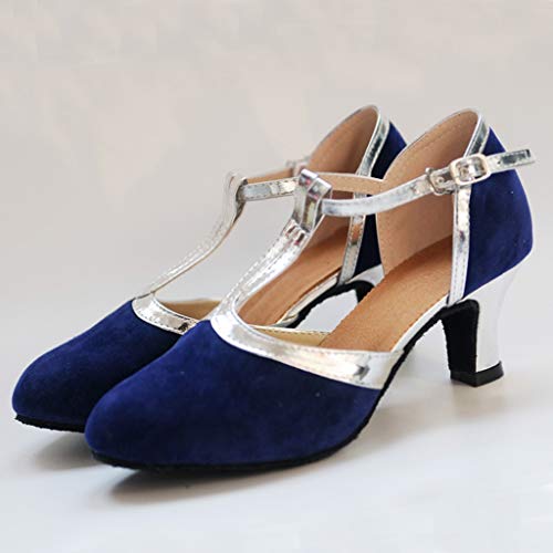 Zapatos de Baile/Zapatos Latinos para Mujer Casuales Zapatillas Hebilla Romanas Calzado de Danza Tacón Alto/Medio Mujeres Zapatos Vestir de Fiesta riou