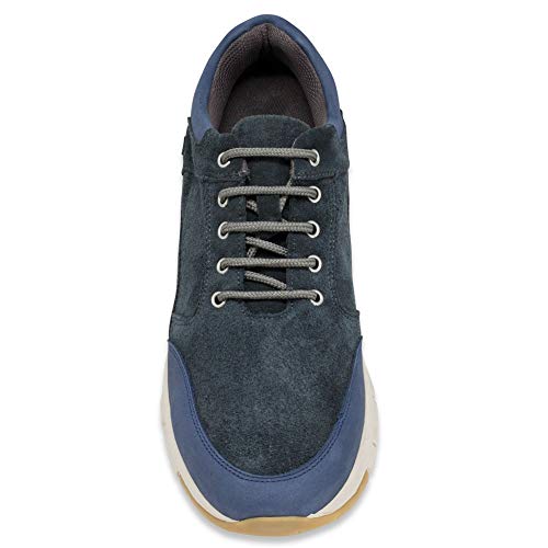 Zapatos de Hombre con Alzas Que Aumentan Altura hasta 7 cm. Fabricados en Piel. Modelo Berna Azul 42