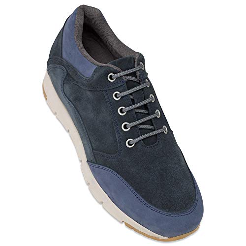 Zapatos de Hombre con Alzas Que Aumentan Altura hasta 7 cm. Fabricados en Piel. Modelo Berna Azul 42