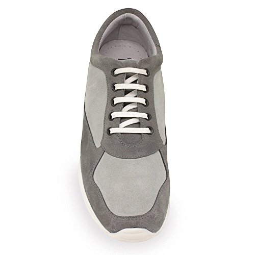 Zapatos de Hombre con Alzas Que Aumentan Altura hasta 7 cm. Fabricados en Piel. Modelo Matera Bicolor Gris 41