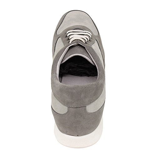 Zapatos de Hombre con Alzas Que Aumentan Altura hasta 7 cm. Fabricados en Piel. Modelo Matera Bicolor Gris 41