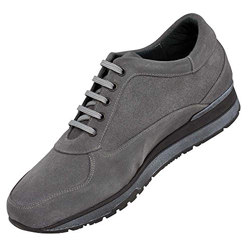 Zapatos de Hombre con Alzas Que Aumentan Altura hasta 7 cm. Fabricados en Piel. Modelo Matera Gris 45