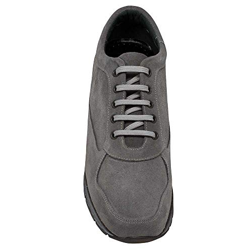 Zapatos de Hombre con Alzas Que Aumentan Altura hasta 7 cm. Fabricados en Piel. Modelo Matera Gris 45