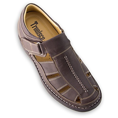Zapatos de Hombre con Alzas Que Aumentan Altura hasta 7 cm. Fabricados en Piel. Modelo Sandalia (40, Marron)