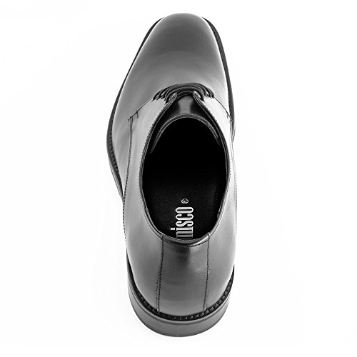 Zapatos de Hombre con Alzas Que Aumentan Altura hasta 7 cm. Fabricados en Piel. Modelo Tokio Negro 42