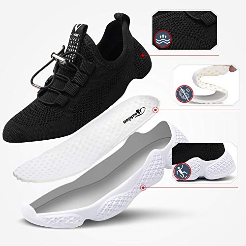 Zapatos Deportivos Infantil Zapatillas Running Niño Sneakers Gimnasia Al Aire Muchachas Calzado Atletismo Ligero Respirable Niña Unisex Negro 36
