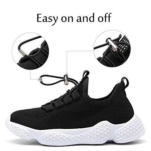 Zapatos Deportivos Infantil Zapatillas Running Niño Sneakers Gimnasia Al Aire Muchachas Calzado Atletismo Ligero Respirable Niña Unisex Negro 36