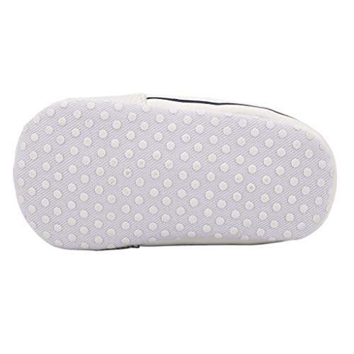 Zapatos para bebé Auxma La Zapatilla de Deporte Antideslizante del Zapato de Lona de la Zapatilla de Deporte para 3-6 6-12 12-18 M (6-12 M, Blanco)