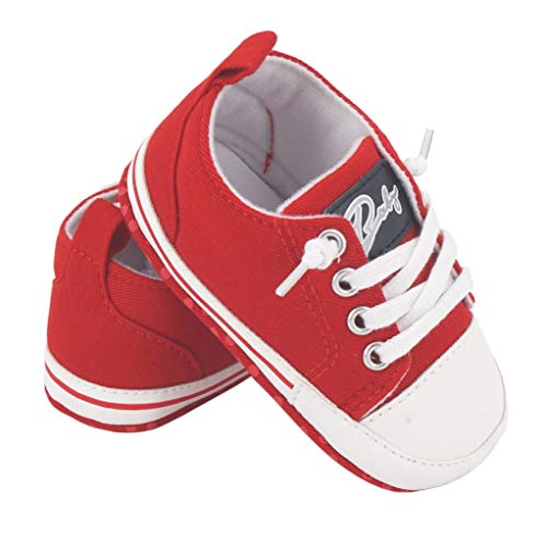 Zapatos para bebé Auxma La Zapatilla de Deporte Antideslizante del Zapato de Lona de la Zapatilla de Deporte para 3-6 6-12 12-18 M (6-12 M, Rojo)