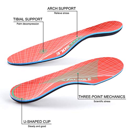 Zapatos Plantillas-Mujer-Hombre-arco-soporte Ortopédicas Plantillas Alivio del dolor en el pie para la fascitis plantar, pie plano, espolones en el talón (38-39 EU (250mm), Orange-V125)
