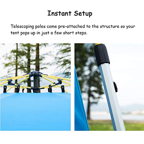 ZAQI Tiendas Campafia Gran Tienda instantánea for 4-5 Personas, Refugio for Tiendas al Aire Libre/for Acampar/excursiones for niños, Resistente al Agua Plegable Resistente, Azul