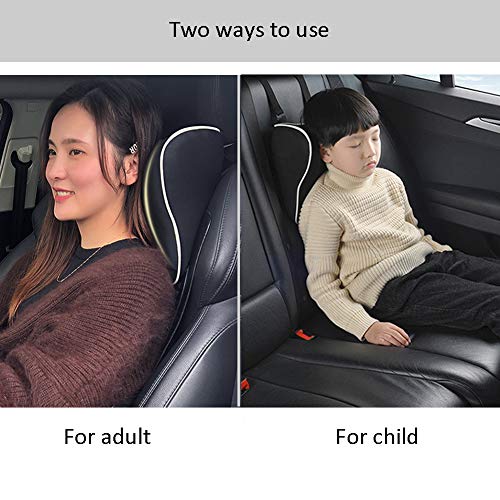 ZATOOTO Reposacabezas Coche - Cojines para Conductores, Cojin Asiento Coche Espuma de Memoria para Adulto y niño, Negro