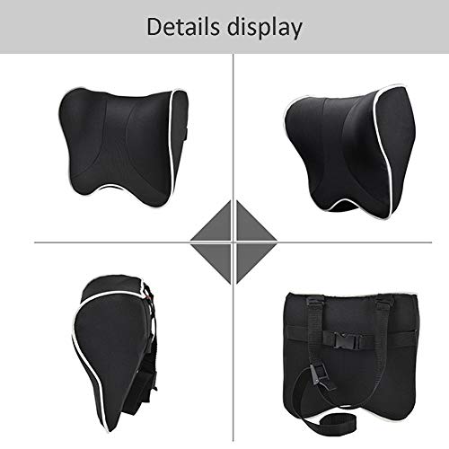 ZATOOTO Reposacabezas Coche - Cojines para Conductores, Cojin Asiento Coche Espuma de Memoria para Adulto y niño, Negro