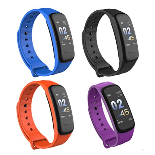 ZChun Reloj Rareador de fitn con Monitor de Ritmo cardíaco, C1 Plus Deportes igentes Aptitud del Reloj rareadores, podóm Walking Hombres Mujeres (Rojo/Azul/Negro/púrpura)