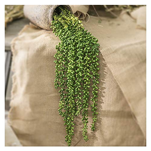 Zcm Flores Artificiales Las Plantas Artificiales de Goma Suave lágrimas Amante Sala de Falsa Oficina Flores pote de siembra de Frijol plástico Buda Flores Artificiales Que Viven (Color : Green)