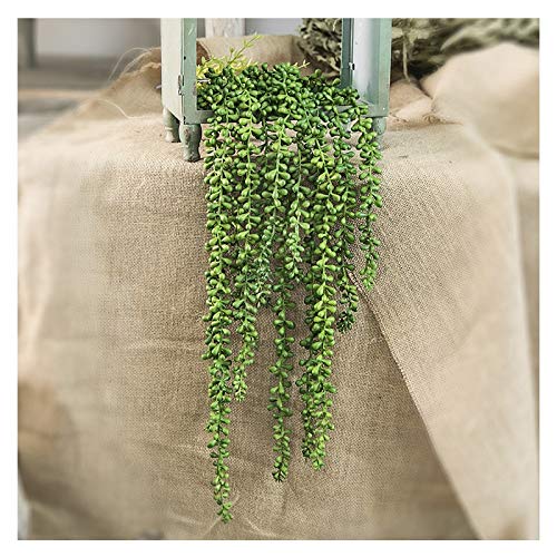 Zcm Flores Artificiales Las Plantas Artificiales de Goma Suave lágrimas Amante Sala de Falsa Oficina Flores pote de siembra de Frijol plástico Buda Flores Artificiales Que Viven (Color : Green)