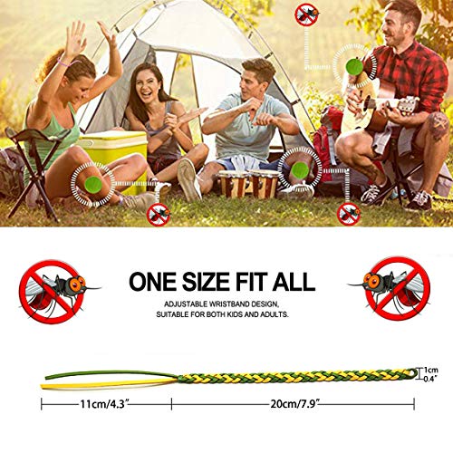 ZCOINS - Pulsera Repelente de Mosquitos, 18 Unidades, sin DEET, antiinsectos, Impermeable, para Exteriores, con Repelente de Insectos, de Piel, Ajustable