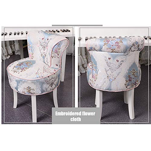 ZDY Silla Shabby Chic/Taburete de Maquillaje/Silla de Banco Acolchada/Tumbonas y sillas/Silla de Piano barroca, Patas de Madera Maciza/tapizadas, para vestidor/Sala de Estar/Dormitorio