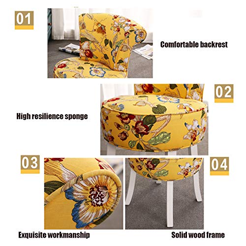 ZDY Silla Shabby Chic/Taburetes/Silla de Piano barroca/Taburete de Maquillaje/Silla de Banco Acolchada, Patas de Madera Maciza/tapizadas, para vestidor/Sala de Estar/Dormitorio/Restauran