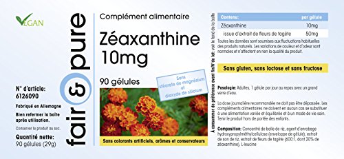 Zeaxantina 10mg - Natural - de Flor de Cempasúchil - Vegana - 90 Cápsulas