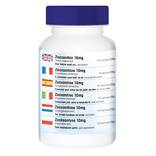 Zeaxantina 10mg - Natural - de Flor de Cempasúchil - Vegana - 90 Cápsulas