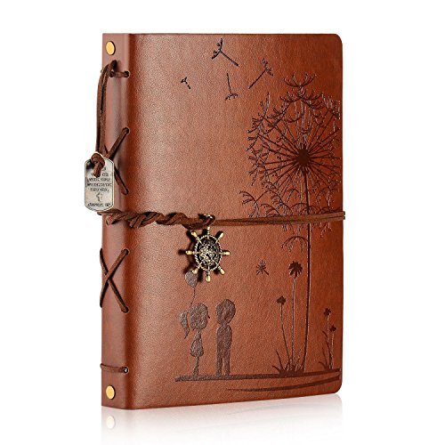 ZEEYUAN Álbum de Recortes, Love Grande Scrap Book Album Fotos Cuero Diente de león Libro autoadhesivos Familia Navidad Especial Día San Valentín Regalos día Madre Aniversario(marrón L)