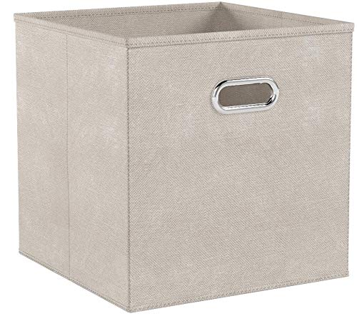 Zeller 14131 - Caja de almacenaje de tela, plegable, 28 x 28 x 28 cm, color beige