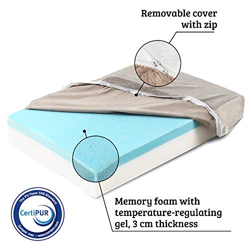 ZENAPOKI Cama para Perros Ortopédica M - Cojines para Perros Espuma con Memoria - Cesta Perro Gel Regulador de Temperatura - Manta Removible Resistente al Agua Lavable en Lavadora