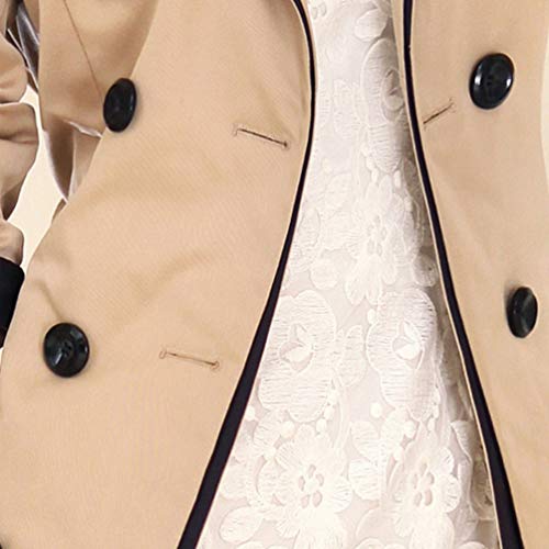 Zengbang Mujer Chaquetas Casuales de Doble Botonadura Manga Larga Abrigo de Gabardina con Cinturón (Caqui#1, Asia 3XL)