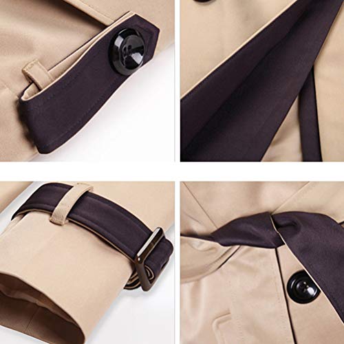 Zengbang Mujer Chaquetas Casuales de Doble Botonadura Manga Larga Abrigo de Gabardina con Cinturón (Caqui#1, Asia 3XL)