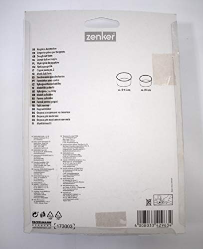 Zenker 42963 - 2 Aros Redondos Cortar y Emplatar 8 y 9,5cm.