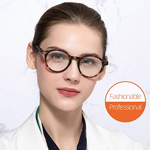 ZENOTTIC Gafas de Lectura de Bloqueo de Luz Azul Lentes Antirreflejos Gafas Retro de Ligero Marco Redondo para Hombres y Mujeres (TORTUGA, 1.00x)