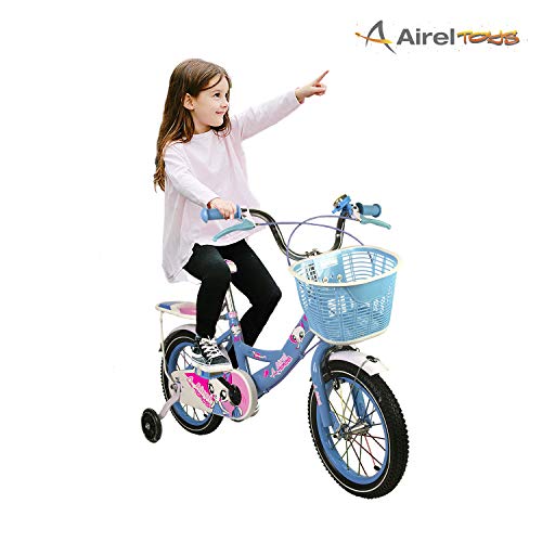 Zerimar Bicicletas Infantiles para niñas| Bici con ruedines y Cesta| Bici niña | Bicicleta niños 14,16,18 Pulgadas | Bicicletas niñas 3-7 años