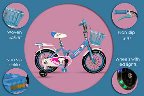 Zerimar Bicicletas Infantiles para niñas| Bici con ruedines y Cesta| Bici niña | Bicicleta niños 14,16,18 Pulgadas | Bicicletas niñas 3-7 años