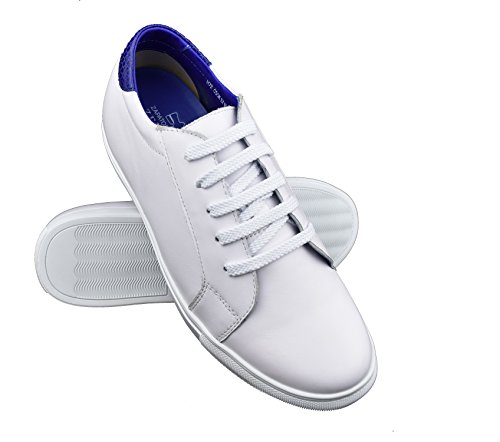 ZERIMAR Zapatos Deportivos con Alzas Interiores para Hombres Aumento 6 cm | Zapatos de Hombre con Alzas Que Aumentan Su Altura | Zapatos Hombre | Color Blanco-Azul Marino Talla 43