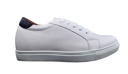 ZERIMAR Zapatos Deportivos con Alzas Interiores para Hombres Aumento 6 cm | Zapatos de Hombre con Alzas Que Aumentan Su Altura | Zapatos Hombre | Color Blanco-Tan Talla 44