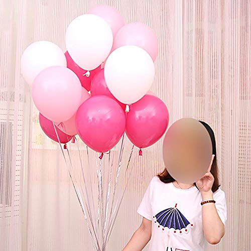 Zezeze Decoración del Hogar,Halloween Variedad De Globos De Látex Que Combinan con El Color Rosa 6 + Blanco 5 + Tierno 5: Enviar Cinta
