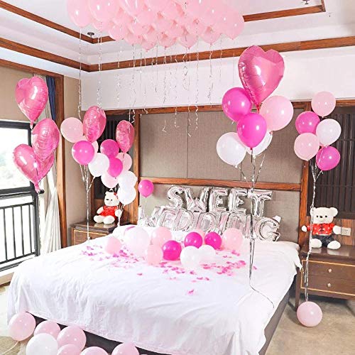 Zezeze Decoración del Hogar,Halloween Variedad De Globos De Látex Que Combinan con El Color Rosa 6 + Blanco 5 + Tierno 5: Enviar Cinta