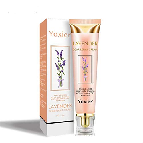 ZGBQ Crema removedora de Marcas de Estiramiento de Cicatrices de acné Crema Facial reparadora Cuidado de la Piel Aclarar, Crema reparadora de Cicatrices de Lavanda (1 Pieza)