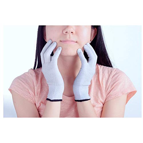 ZHANGY Guantes Protectores de radiación electromagnética de Fibra de Plata, Bloqueo de EMF, Guantes Conductores estériles, Cubierta de Mano,M