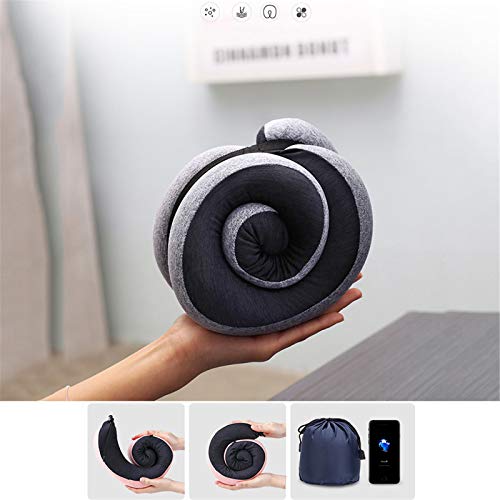 ZHANGZHIYUA Almohada De Viaje, Almohada De Espuma Viscoelástica para El Cuello Y La Cabeza, Kit De Viaje En Avión con Máscaras para Los Ojos Contorneadas En 3D, Tapones para Los Oídos Y Bolsa, Rojo