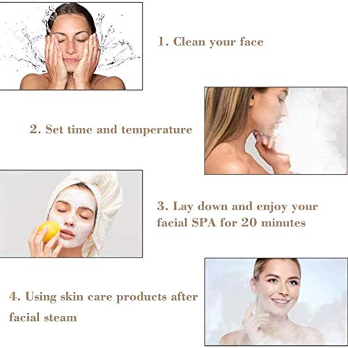 ZHDQ Vaporizador Facial Nano Iónico Spray de Agua Vapor Facial Dispositivo de Vapor para Limpieza Profunda, Cuidado de Piel para Salón de Belleza Y Hogar